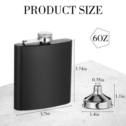 Hoolerry 30 Pack Hip Flasks for Liquor,Stainless Steel Whiskey Flask Set with Funnels Pocket Bulk for Groomsmen Gifts, Bridesmaids, Bachelor Party, Wedding Favor Supplies(6 oz,Black)