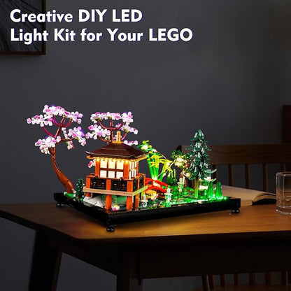 LED Light Kit Compatible with Lego Tranquil Garden 10315 Zen Garden DIY Lighting Set Compatible with Lego Japanese Architecture 10315 Building Set (Lights Only No Models)