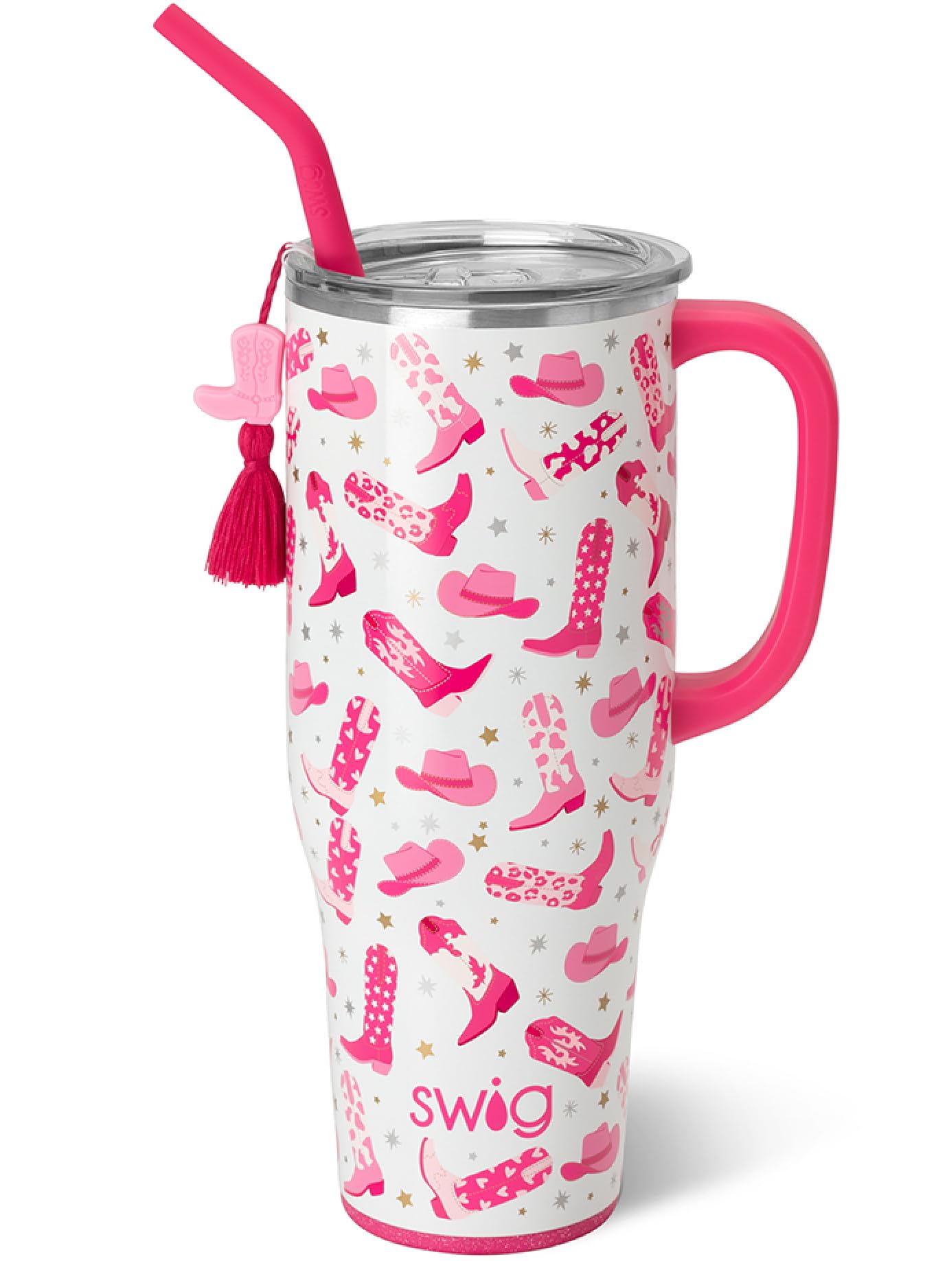 Swig Life 40oz Mega Mug, 40 oz Tumbler with Handle and Straw, Cup Holder Friendly, Dishwasher Safe, Large Stainless Steel Insulated Tumbler, Lightweight Cowgirl Cups, Cowgirl Gifts (Let's Go Girls)