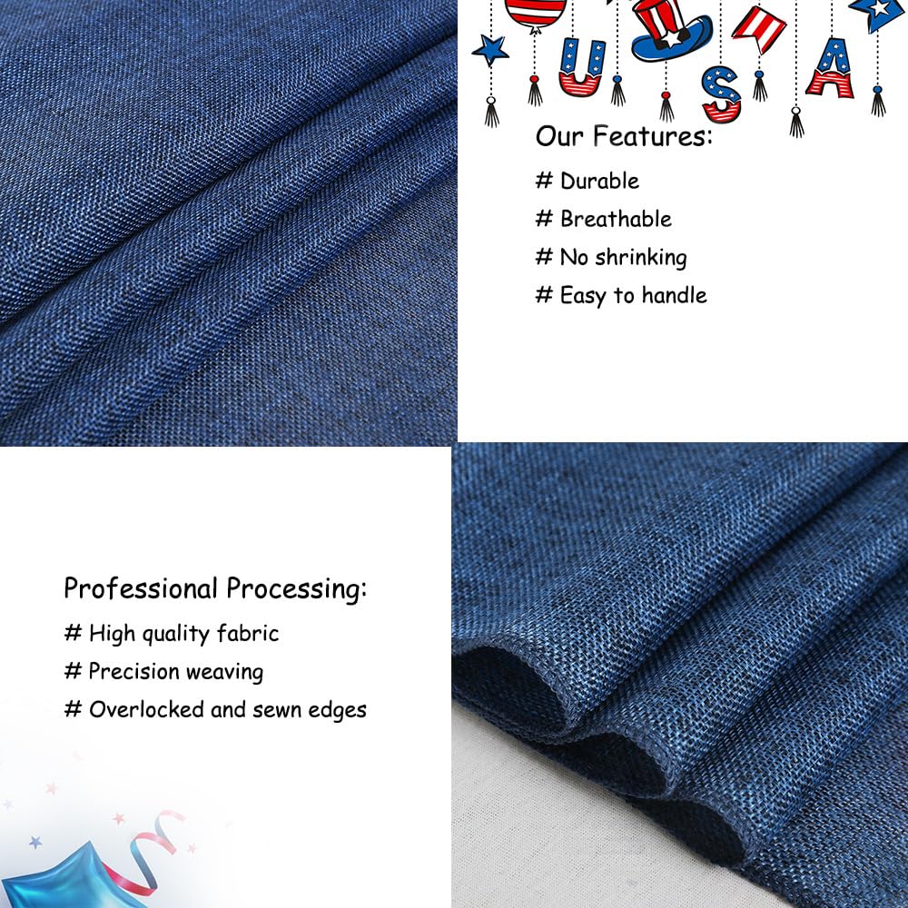 Navy Blue Table Runners 13x108 inches 2 Pieces Burlap Runner 4th of July Decorations for Home, Farmhouse, Dining Linens Decoration Independence Day