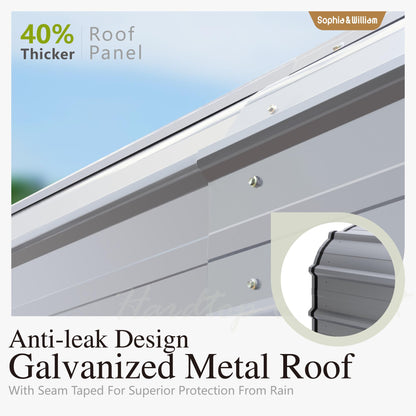 Sophia & William 14x25x13FT Heavy-Duty RV Carport Extra-Tall Shelter for Class A/B/C RVs, Trailers & More (Galvanized Steel Roof), Dark Grey