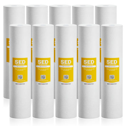 Max Water 10 Micron 20 x 4.5 Sediment Filter 20 inch Whole House BB Water Filteration System Replacement Compatible Cartridge DGD-5005-20, FP25B, AP810-6, FPMB5-20, P5-20, 155358-43, SDC-45-2005