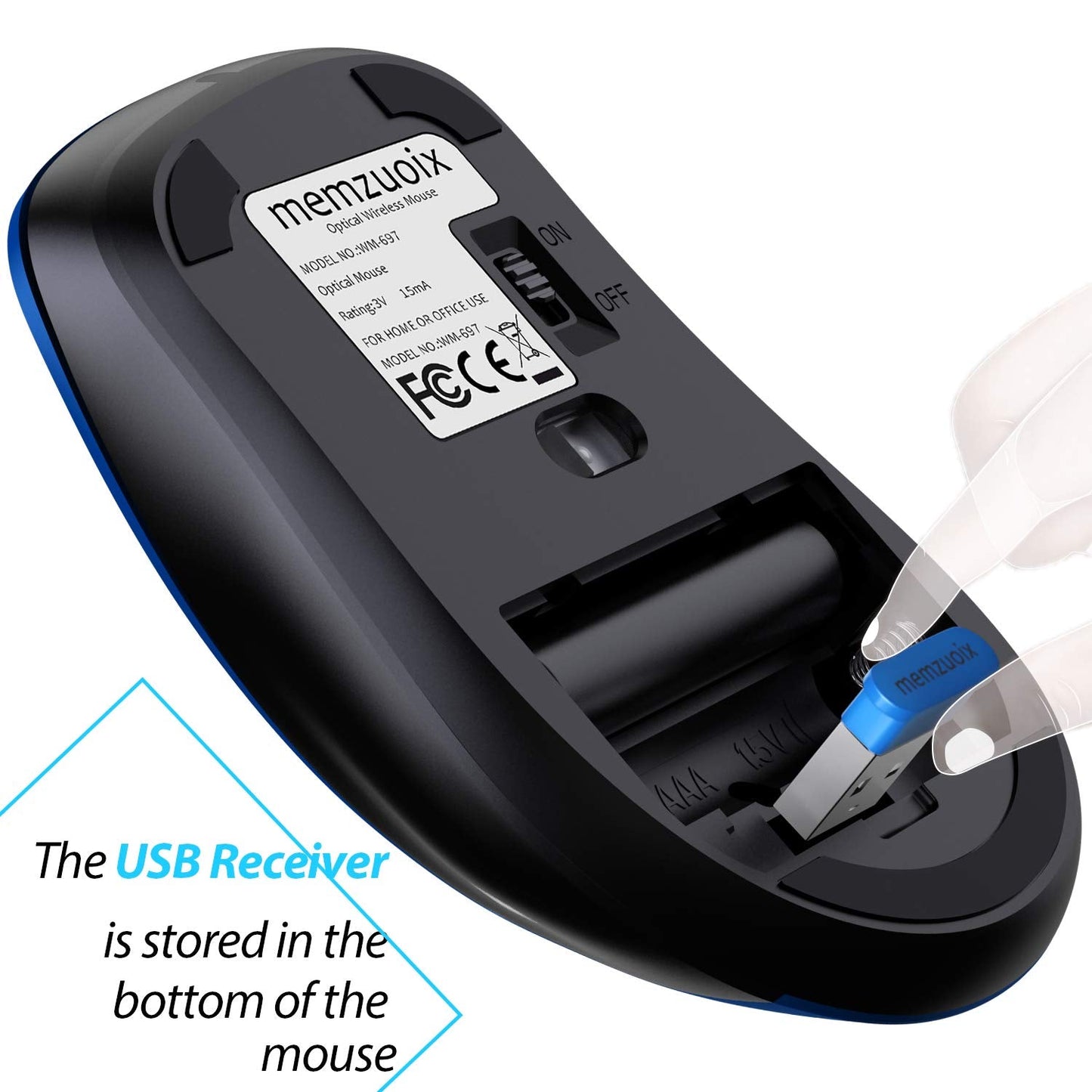 memzuoix 2.4G Wireless Mouse, 1400 DPI Mobile Optical Cordless Mouse with USB Receiver, Portable Computer Mice for Laptop, PC, Desktop, MacBook, 5 Buttons, Red