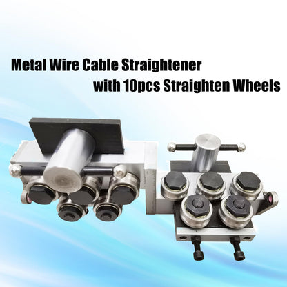 PreAsion Metal Wire Cable Straightener Straightening Machine with 10pcs V Shape Straighten Wheels Adjustable Diameter 2-4mm Straightening Tool for Different Metal Wire