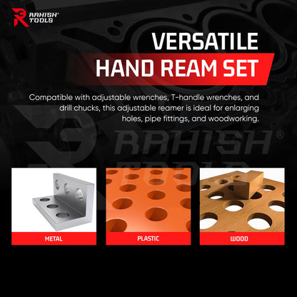 Rahish Tools Adjustable Hand Reamer Tool H12 To H16 Sizes - 1-1/16" to 2-7/32" Reaming Tool for Precise Hole Finishing with Carbon Steel Blades - Hand Tools Reamers for Metal & Wood - 26.98mm-56.35 mm