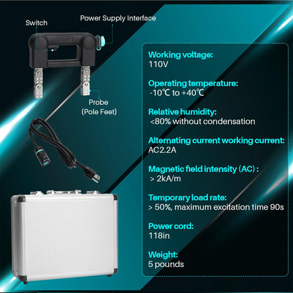 CHENNTAI Portable Magnetic Particle Flaw Detector, Steel Weld Magnetic Particle Inspection for Confined Spaces and Industrial Use