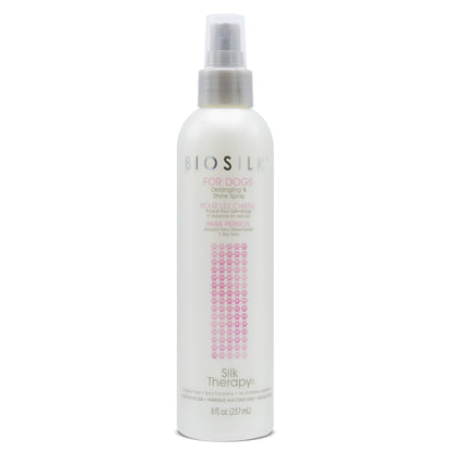 BioSilk for Dogs Silk Therapy Detangling Plus Shine Mist for Dogs | Best Detangling Spray for All Dogs & Puppies for Shiny Coats and Dematting | 8 Oz Bottle (Packaging May Vary)