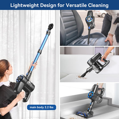 UML0 Cordless Vacuum Cleaner,8-in-1 Lightweight Stick Vacuum with Powerful Suction,Self-Standing,40 Mins Max Runtime,Rechargeable Vacuum Cleaners for Home,Hardwood Floor,Carpet,Pet Hair (Charcoal)