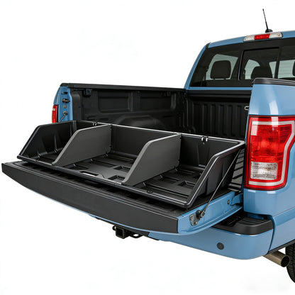 GEARLAST 48 inch Truck Bed Cargo Box, Truck Bed Organizers and Storage,Truck Bed Storage System with Isolation Netting and Tarpaulin, Tailgate-slide Design for Effortless Loading/Unloading
