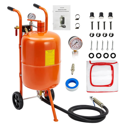 20 Gallon Sand Blaster, 60-110 Psi Pressure Air Sand Blasting Kit, Portable Abrasive Blaster with 4 Ceramic Nozzles & Oil-Water Separator for Paint, Stain, Rust Removal