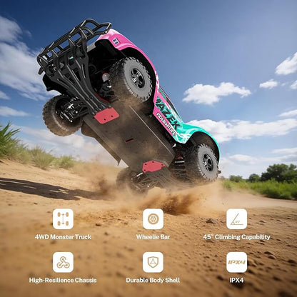 Hosim 1/10 RC Truck 4WD Brushless Buggy Cars MAZEK RTR 62+ MPH Hobby Grade High Speed Remote Control Car for Adults &amp Teens Off-Road Bashing Rock Crawling Racing Waterproof Electric Monster Tru