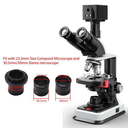 [48MP] Vabiooth Full HD 2K 1080P HDMI USB C-Mount Digital Microscope Camera with Software Calibration Compatible with WIN7/8/10 Mac System, C-Mount 25mm & 30mm 30.5mm Adapter