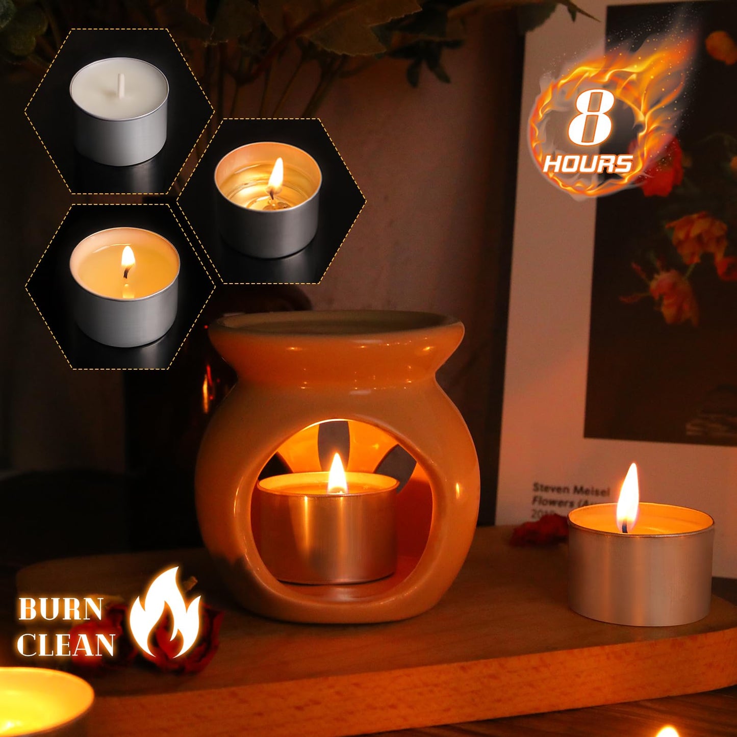 Soy Tealight Candles 170 Pack,6 hours/8hours Long Burning
