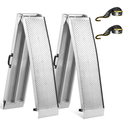 FACHNUO Aluminum Loading Ramps 1500LBS Capacity, 7.5Feet Pickup Truck Ramps for Trailer/ATV/UTV Motorcycle Ramp, Lawn Mower, Dirt Bike, Folding Portable Shed Ramp, 2PC, 89-by-12-inch