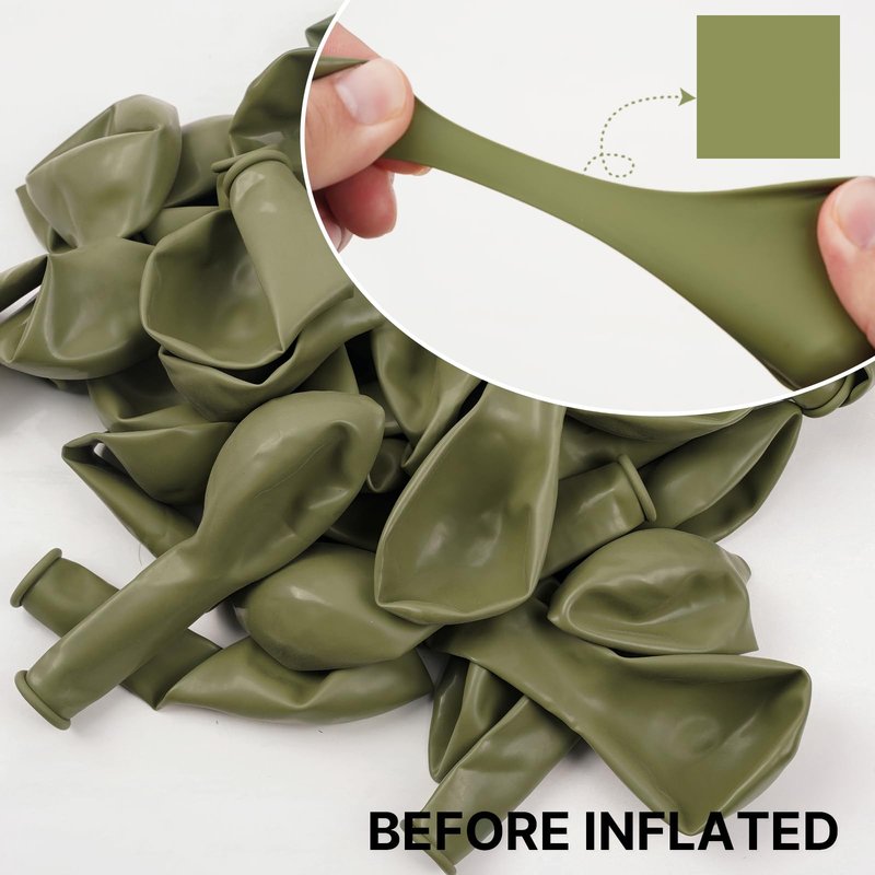PartyWoo Sage Green Balloons 100pcs 12 Inch Olive Boho Green Latex Helium Balloons for Birthday Baby Shower Graduation Wedding Dinosaur Jungle Golf Football Baseball Theme Party Decorations Green-F11