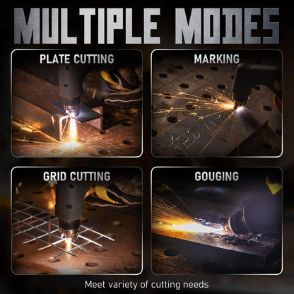 YESWELDER CUT-65DS PLUS Plasma Cutter, 65Amp 110V/220V Non-High Frequency Non-Touch Pilot Arc 4-In-1 Plate Cutting/Grid Cutting/Gouging/Marking Multifunctional Plasma Cutting Machine