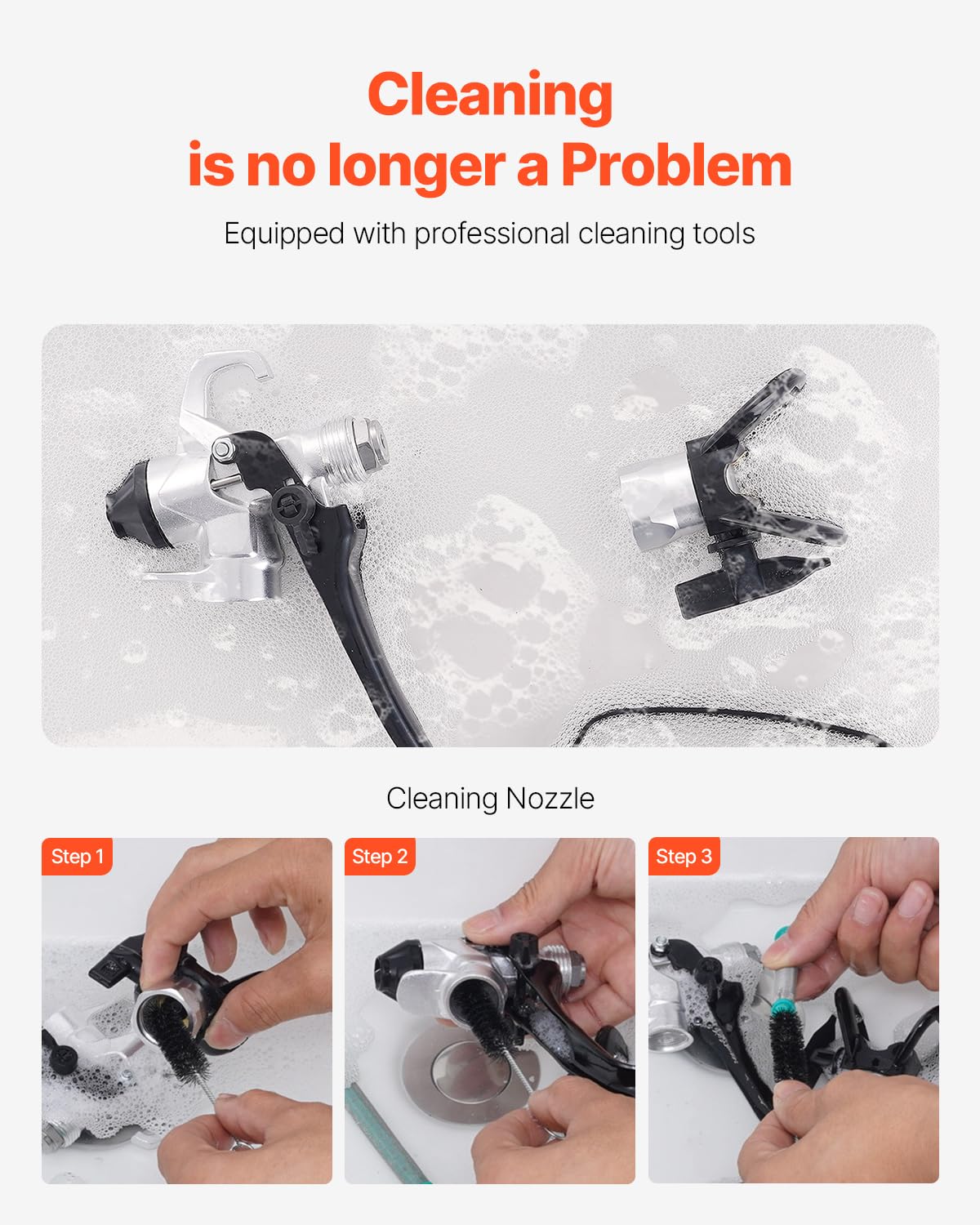 VEVOR 950W Stand Airless Paint Sprayer, 3000PSI High Efficiency Electric Airless Sprayer, Handheld Paint Sprayers for Home Interior and Exterior Furniture and Fences, Fine and Even Painting Effect