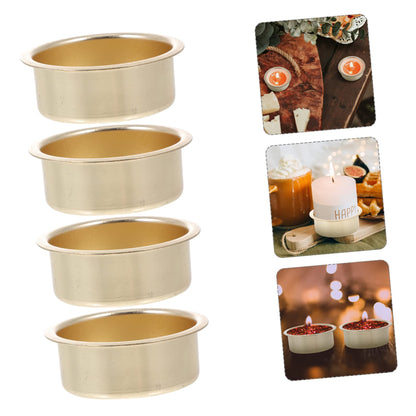Artibetter 16 Pcs Metal Candle Cup Aluminum Tin Jars Christmas Party Centerpiece Light Candle Tin Tins Halloween Party Supplies Decoration Holders Travel Iron Household