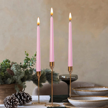 (Pack of 10) Taper Candles Pink -10 Inch Dripless, Smokeless & Unscented - Tall Candlesticks - 9 Hour Burn Time - Tapered Candles for Weddings, Dinner Parties, Home Decor, Birthday Party