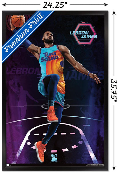 Space Jam: A New Legacy - LeBron James Wall Poster, 34L" x 22.4W", Black Framed Version