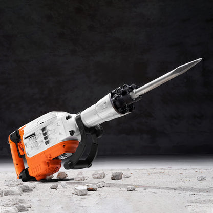 VEVOR Demolition Jack Hammer, 3500W Jack Hammer Concrete Breaker 1900 BPM Heavy Duty Electric Jack Hammer, 2pcs Chisel w/Gloves & 360°C Swiveling Front Handle for Trenching and Breaking Holes