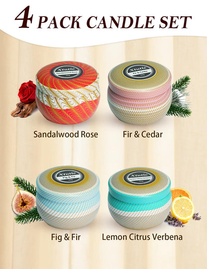 Xtutic Candle Set 4 Pack Candles- Scented Candles Gift Set for Home, Long-Lasting Ambiance for Living Room & Bedroom, Small Candles Aromatherapy Gifts for Women