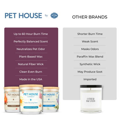 One Fur All Pet Candle 9 OZ Plant-Based Spring Candle with a 60 Hour Burn Time - BlackBerry Tea
