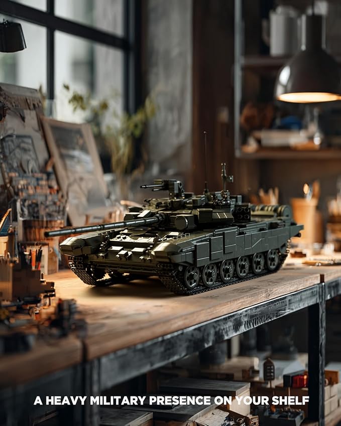 Nifeliz T-90A Military Tank Building Set for Adults Military Vehicle Model Set with Realistic Details Ideal for Army Collectors and Building Enthusiasts (2083 PCS NF10330)