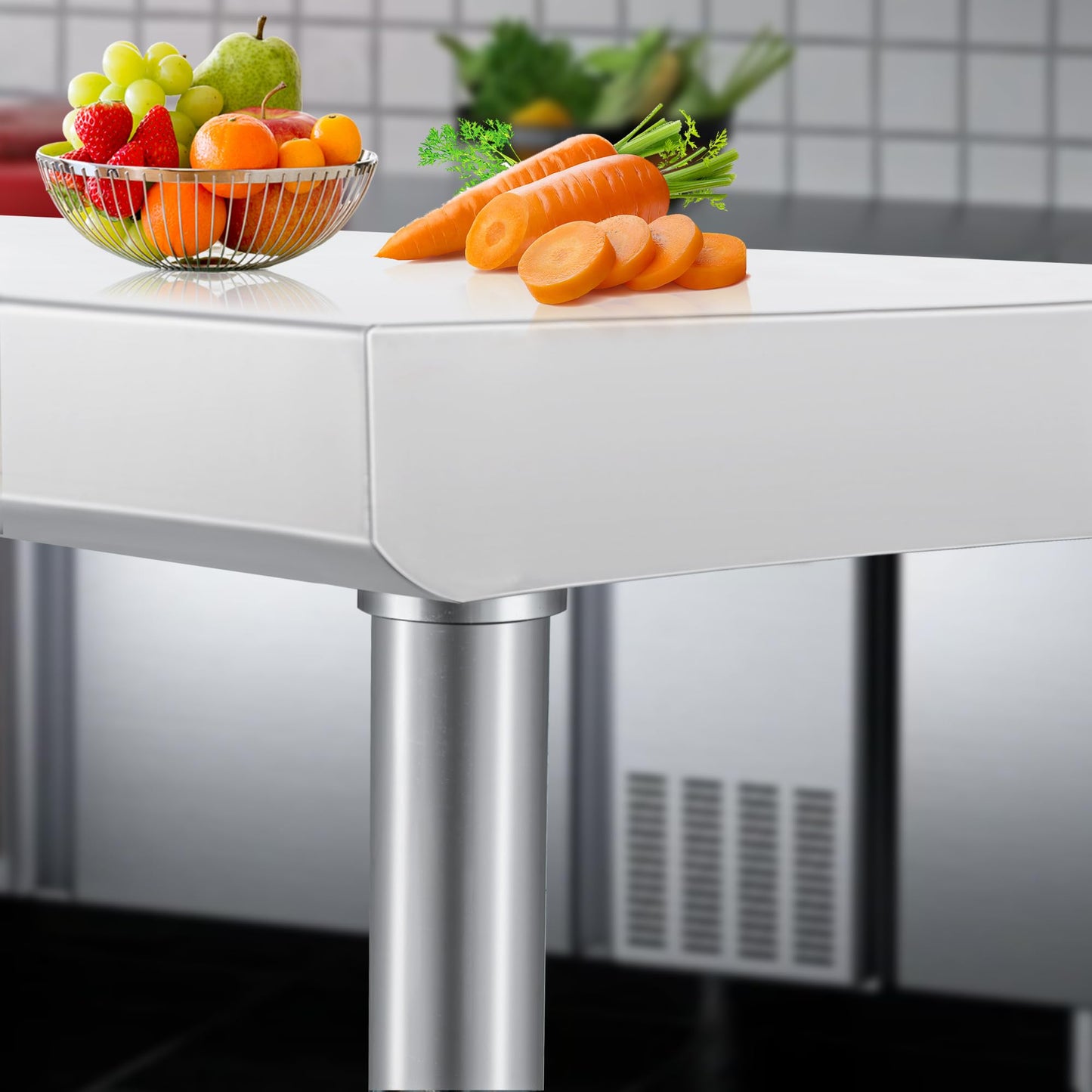 HARDURA Stainless Steel Table with Wheels 30 x 48 Inches Kitchen Prep Table Heavy Duty Stainless Steel Workbench with Aluminium Corner Undershelf NSF 304 Metel Table for Commercial Restaurant