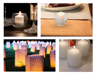 D'light Online 15 Hour Unscented White Emergency and Events Bulk Votive Candles for Wedding Votives, Luminary Candles, Restaurants, Churches, Bars, Parties, Spa and Decor (Set of 36 - White, 15 Hour)