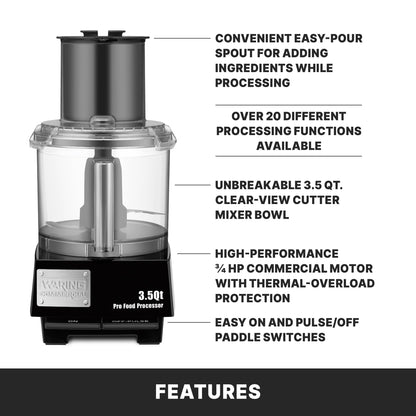 Waring Commercial 3.5-Qt. Bowl Cutter Mixer with LiquiLock Seal System