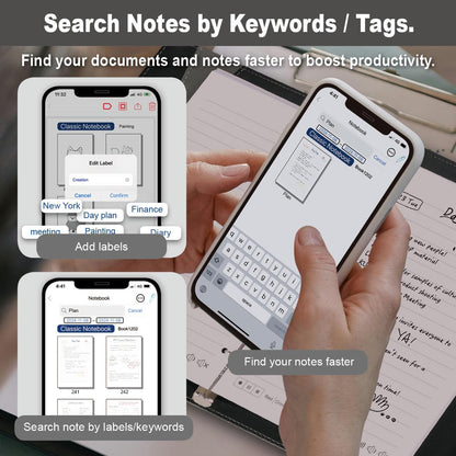 Smart Pen for Note Taking Set Real-Time Paper-to-Digital, Smart Digital Notebook with Pen for Meeting Class Creation, Convert to Text, Store, and Share Your Handwritten Notes via App(iOS/Android)