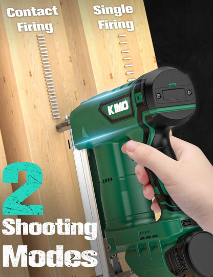 KIMO Brad Nailer Cordless w/ 5000pcs Nails, 2.0Ah Battery X2, 180 Nails/min, Single & Contact Firing, LED Light, Fast Charger,Adjustable Depth 18 GA Cordless Nail Gun for DIY Woodworking Framing