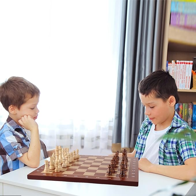 GSE Games &amp Sports Expert Professional Tournament Chess Board Only Sapele &amp Maple Inlaid Chessboard Portable Chess Board for Beginners Kids Adults (Large: 19 / Square: 2 Brown)