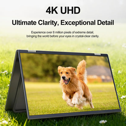 InnoView Portable Dual Monitor 15.6" 3840x2160P 4K 100% sRGB | Owl Eye Vision - Foldable Design with 315° Screen Adjustment, 180° Stand | DP/USB-C/HDMI, Dual Screen Extender for Laptop, Mac, Windows