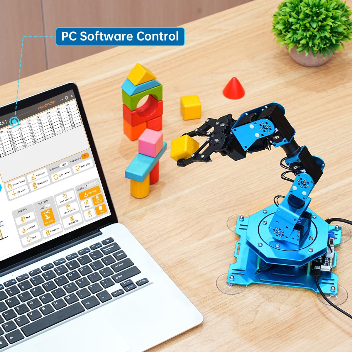 LewanSoul Hiwonder-xArm1S Programming Desktop Robotic Arm with Powerful and Robust Intelligent Bus Servos Featuring Position and Voltage Feedback (Unassembled)
