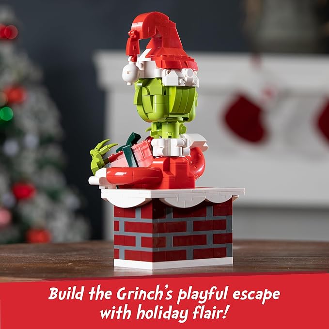 Brickcraft The Grinch Building Set 504 PCS Christmas Toy Kit for Kids &amp Adults 8+ Movable Hands Arm &amp Hat Holiday Collectible Display Model Fun Xmas Gift Idea for Grinch Fans &amp Builder