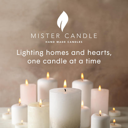 Mister Candle Citronella Candle, Ideal for Indoor & Outdoor Use, 4x8 Tall Pillar Candle, Hand Poured, Premium Wax & Dripless, Made in USA, 150 Hour Burn Time
