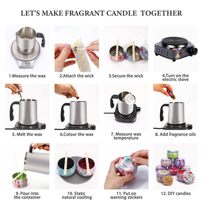SAEUYVB Candle Making Kit with Wax Melter, Candle Making Kit for Adults, Candle Kit - DIY Starter Soy Candle Making Kit - Perfect as Home Decorations