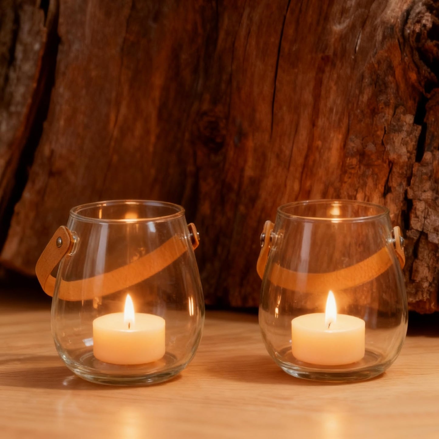 Aguoqwen Hanging Candle Holder with Leather Handle, 1 PCS Clear Glass Tea Light Holders, Small Table Centerpieces Wedding Decor Party Dinner Home Decorations Festivals Christmas