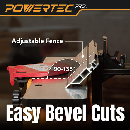 POWERTEC PRO 6-Inch Benchtop Jointer - 10-Amp, 2-Blade Wood Jointer for Woodworking with Adjustable Fence and Dust Port (BJ603)