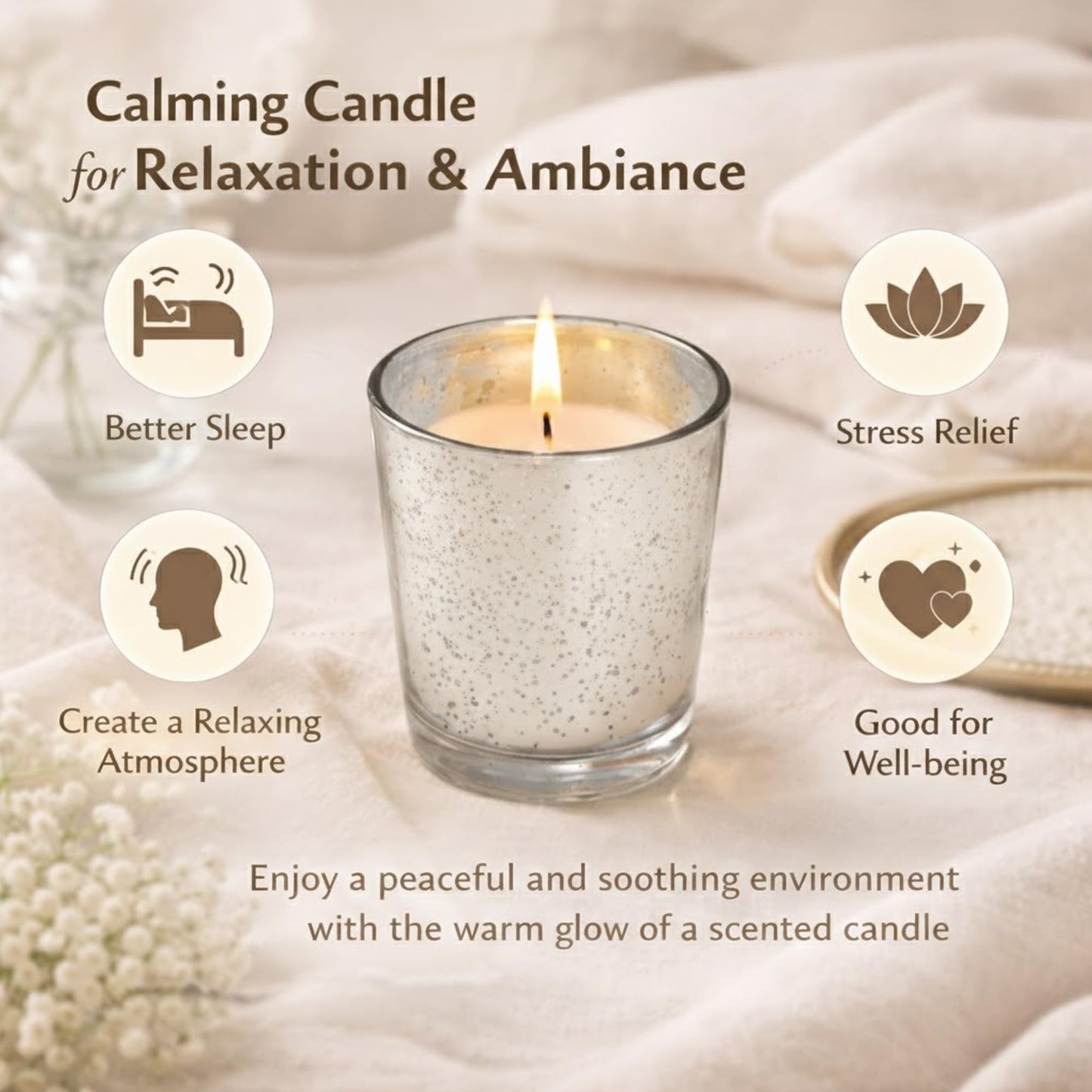 Hosley Set of 24 Silver Mercury Filled Glass Votive Candles. Ideal Gift for Weddings, Bridal Showers, Parties, Home Decor, and Special Events