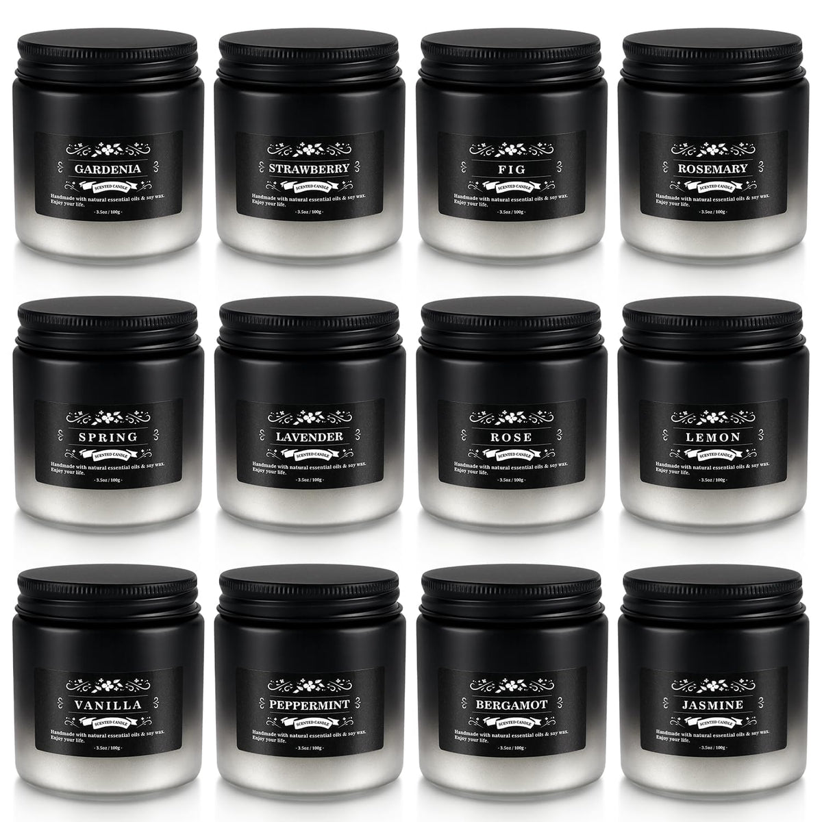 12 Pack Scented Candles Gift Set for Men Women - 3.5oz Soy Blend Jar Candles, 150+ Hours Long Lasting Aromatherapy Candle, Gifts for Mom Dad Husband Boyfriend, Mother's Day Birthday Valentine Christma