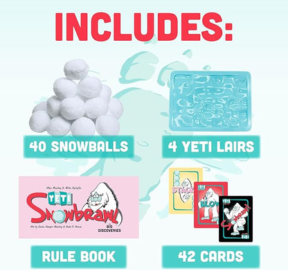 Big Discoveries Yeti Snowbrawl - A Snowball Stacking Brawl Card Game | Includes 40 Snow Balls - Fun Board Game for Kids Teens Adults