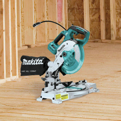 Makita XSL05Z 18V LXT Lithium-Ion Brushless Cordless 6-1/2" COMPACT Dual-Bevel Compound Miter Saw with Laser, TOOL Only