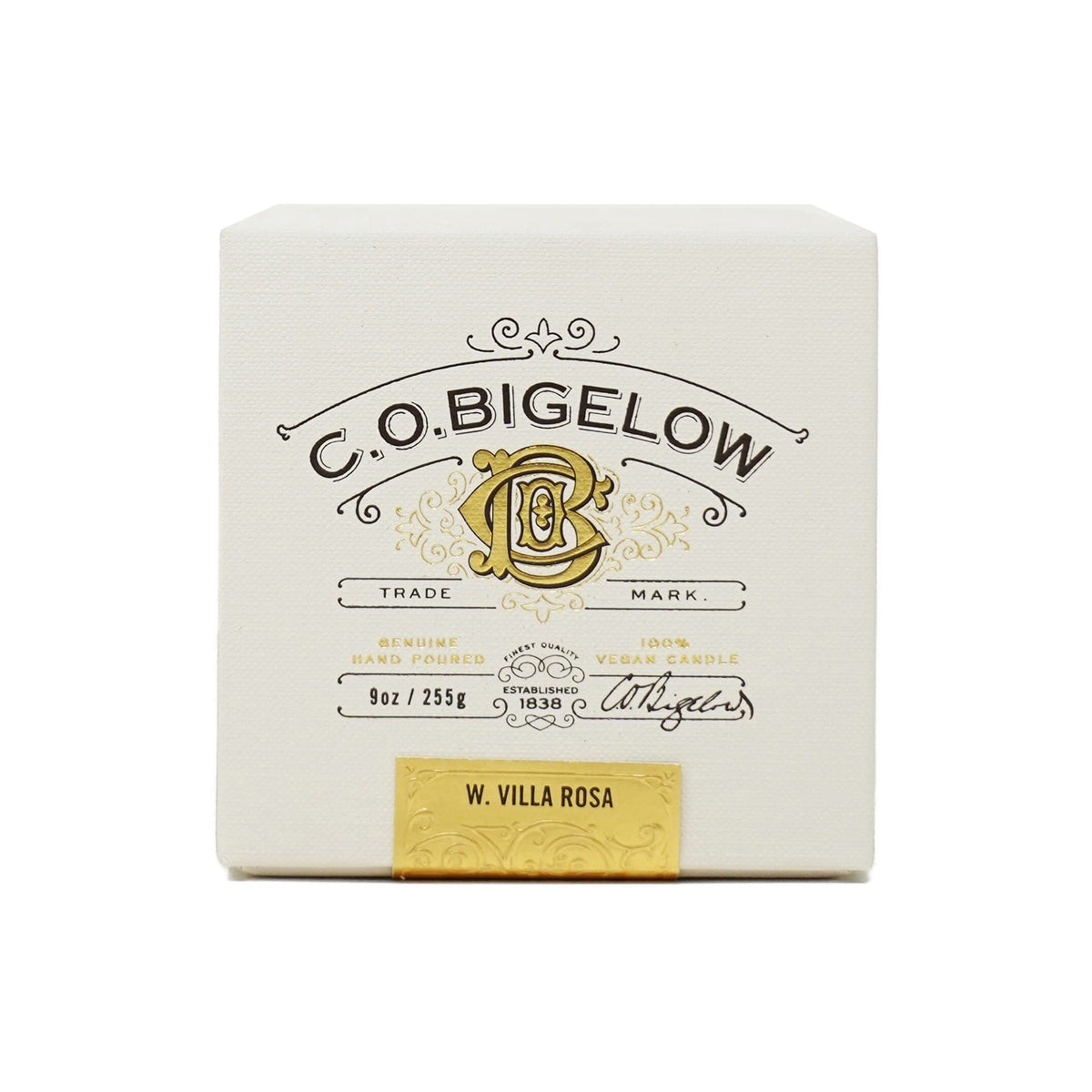 C.O. Bigelow West Village Rose Scented Candle, Premium Soy Wax Candle, 60 Hour Burn Time, Hand Poured Non Toxic Candles with Environmentally Friendly Cotton Wick, 9oz