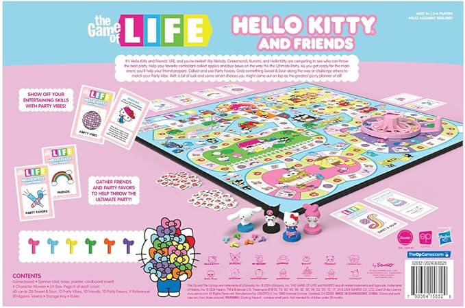 The Game of Life: Hello Kitty and Friends Board Game Collect Apples and Buy Bows on The Way to The Ultimate Party Play as Hello Kitty Kuromi &amp More Officially Licensed Collectible &amp Merch