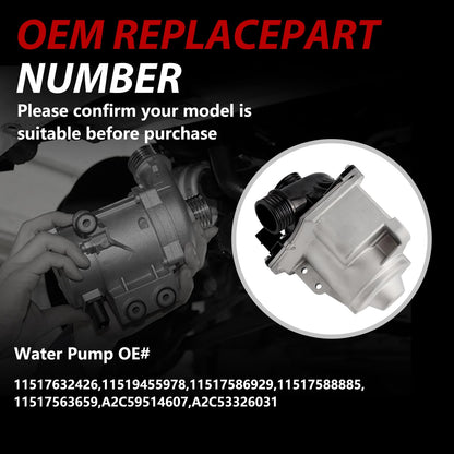 GZGN 11517632426 Electric Engine Water Pump Compatible with BMW 135i 335i 535i 640i 740i X1 X3 X4 X5 X6 Z4 3.0L L6 Turbo 2011-2017, for N55 Engine (NOT for N54/B58), Replaces#11519455978 11517586929