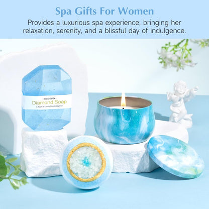 Suhctuptx Birthday Gifts for Women, Unique Self Care Gifts Get Well Soon Basket, Christmas Relaxing Spa Gift Care Package w/Flannel Blanket 40 oz Tumbler, for Mom Her Sister Friend