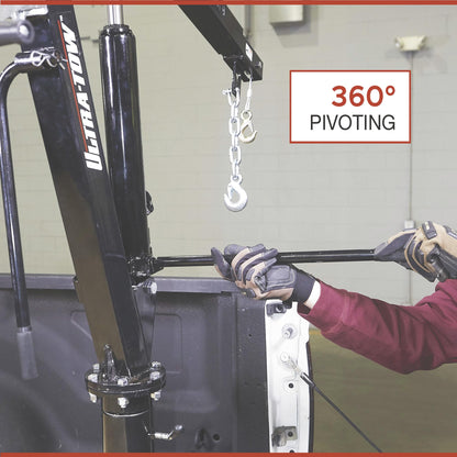 Ultra-Tow Hydraulic Pickup Truck Crane with Hand Winch - 2000-Lb. Capacity